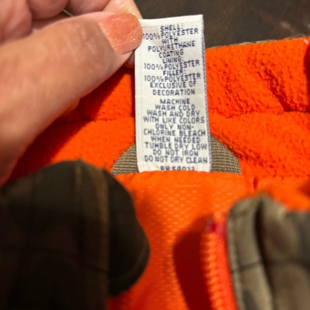 Gap Boys Small Green Orange Topographic Map Print Puffer Vest